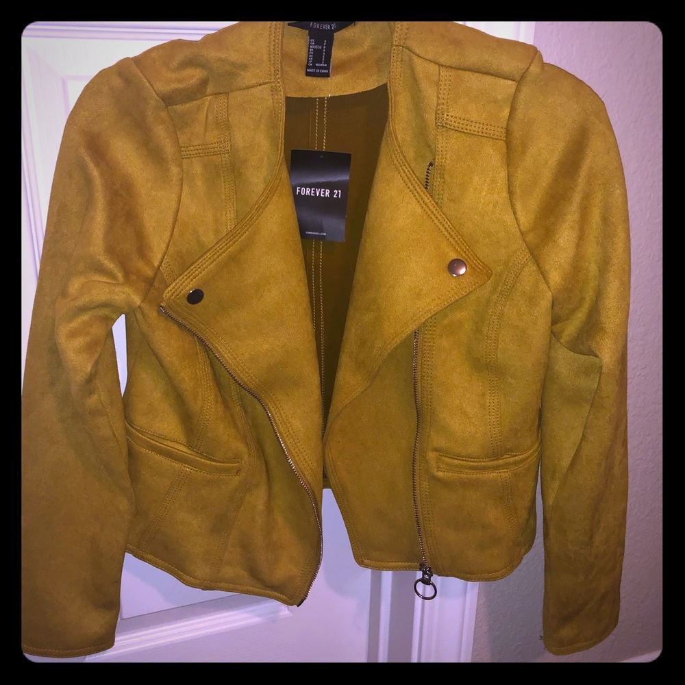 Forever 21 mustard yellow blazer suede jacket